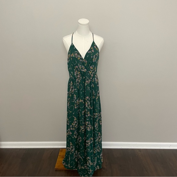 Laundry By Shelli Segal Dresses & Skirts - Laundry by Shelli Segal Dress Maxi Floral Surplice Racerback Lined Green Pink